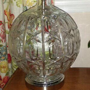 Vintage Cut Crystal Accent Round Table Lamp
